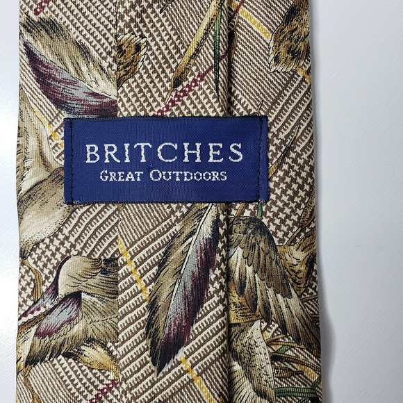 Britches Great Outdoors Water Fowl Duck Hunters Preppy Silk Tie - Picture 5 of 7